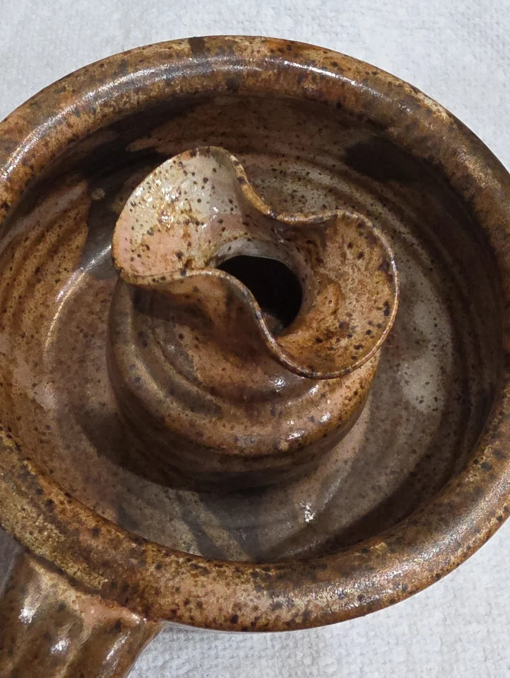 Handmade Brown Studio Pottery - Rustic Home Accent Signature On Bottom
